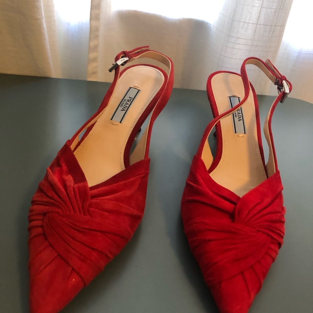 Prada Suede Twist 55mm Slingback Pumps - Picture 2 of 16